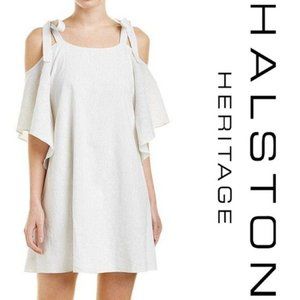 Halston Heritage Tie Strap Cold Shoulder Dress XS